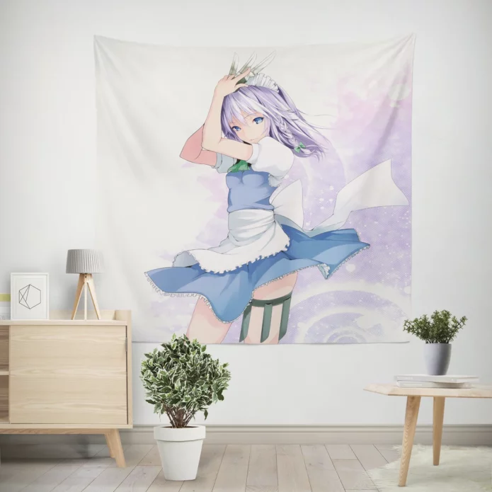 Touhou Elegant Maid Sakuya Izayoi Anime Wall Tapestry