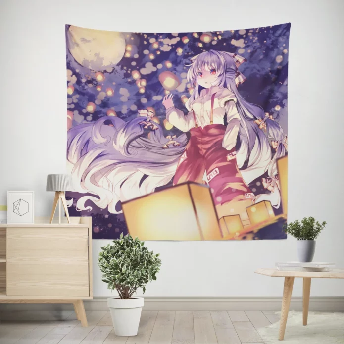 Touhou Eternal Fire Fujiwara No Mokou Anime Wall Tapestry