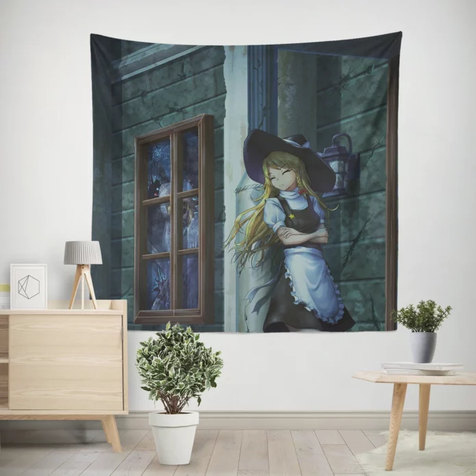 Touhou Fantasy Marisa Kirisame Unveiled Anime Wall Tapestry