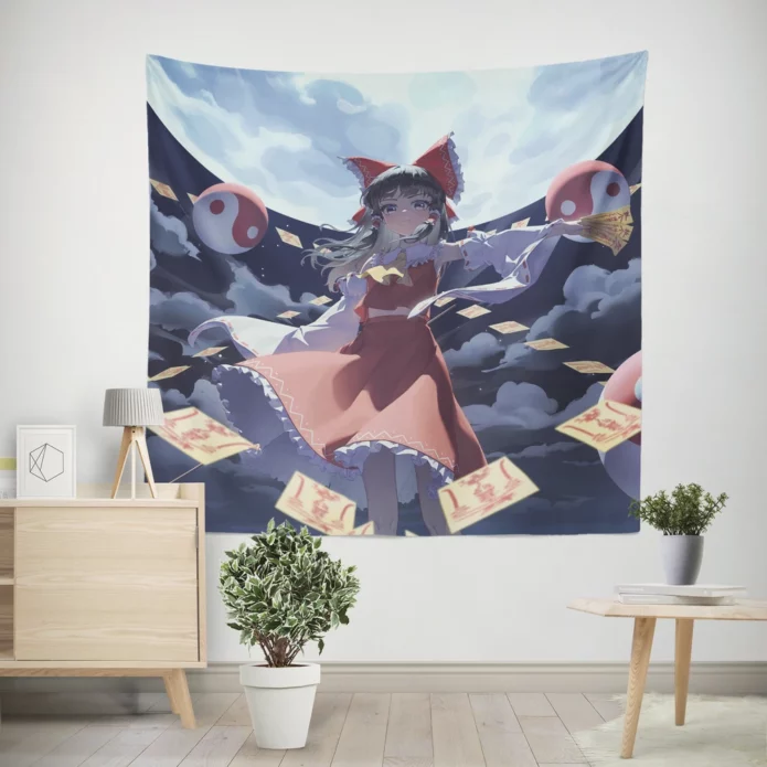 Touhou Fantasy Reimu Hakurei Magical Chronicles Anime Wall Tapestry