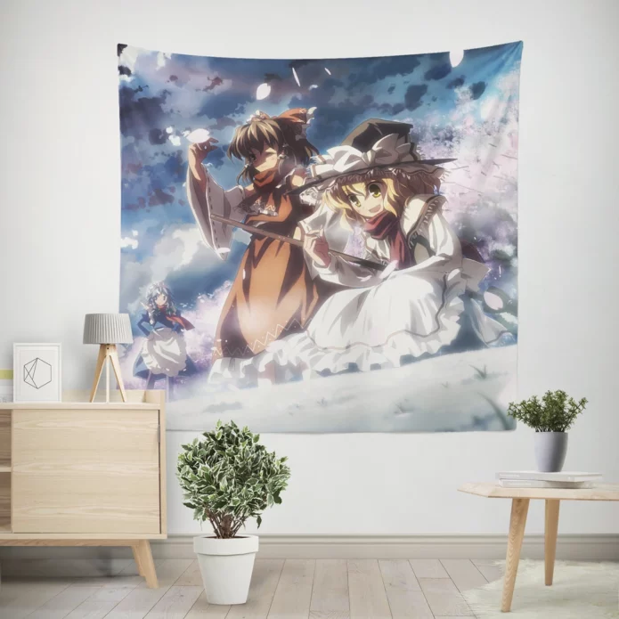 Touhou Magic Reimu Hakurei Marisa Kirisame Sakuya Izayoi Wall Tapestry