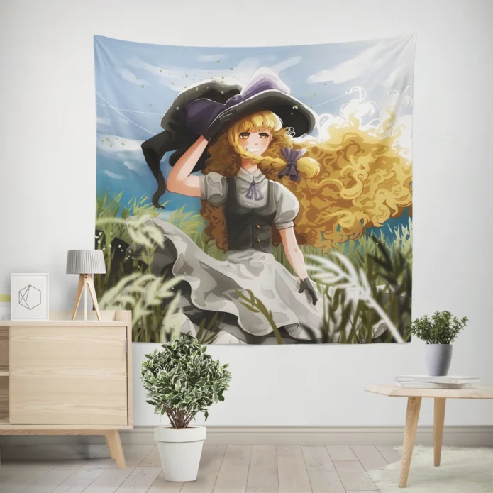 Touhou Marisa Anime Mecha Fanart Wall Tapestry