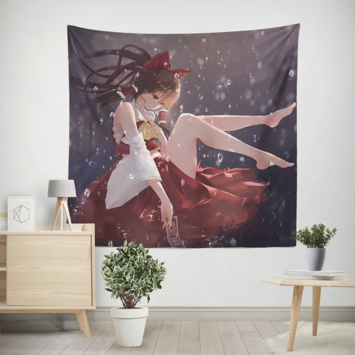 Touhou Quest Reimu Hakurei Mythical Journey Anime Wall Tapestry