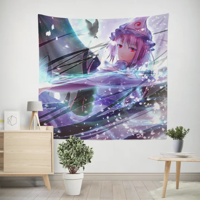 Touhou Yuyuko Cherry Blossom Fantasy Anime Wall Tapestry