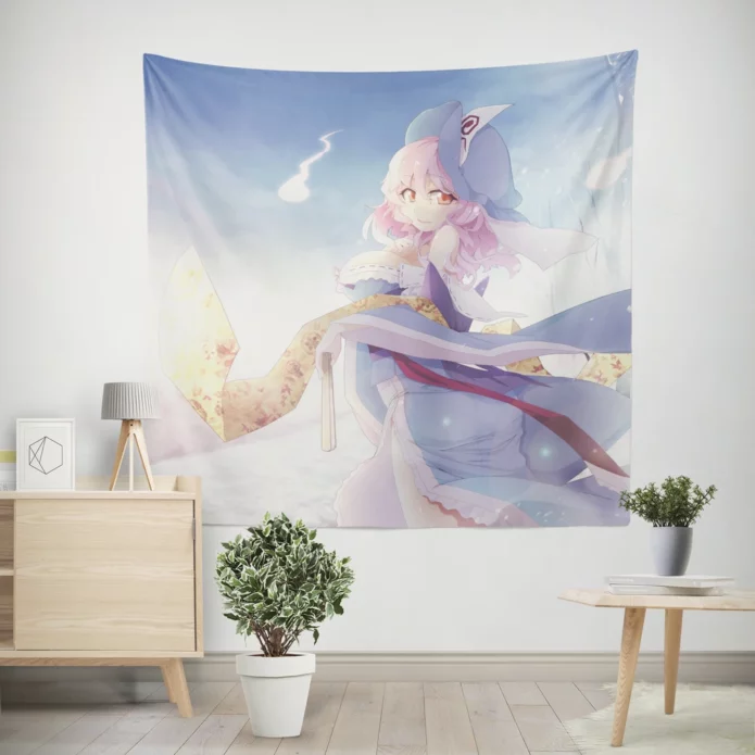 Touhou Yuyuko Haunting Mysteries Anime Wall Tapestry