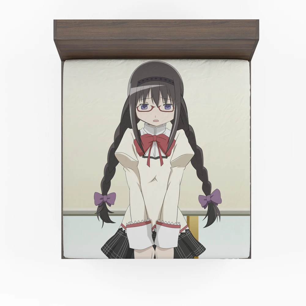 Unveiling Homura Akemi Magical Tale Anime Fitted Sheet