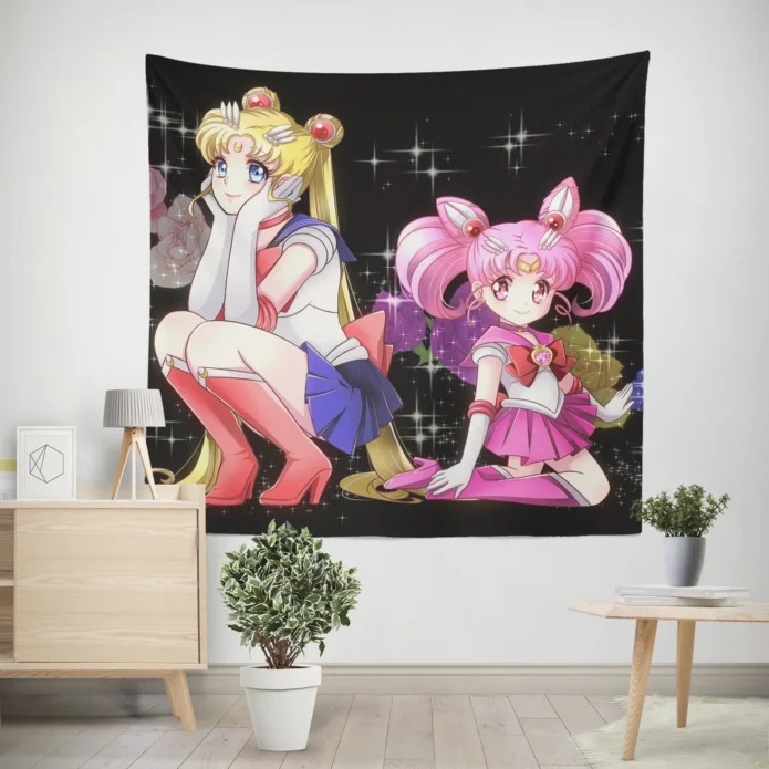 Usagi And Chibiusa Sailor Moon Duo Anime Wall Tapestry