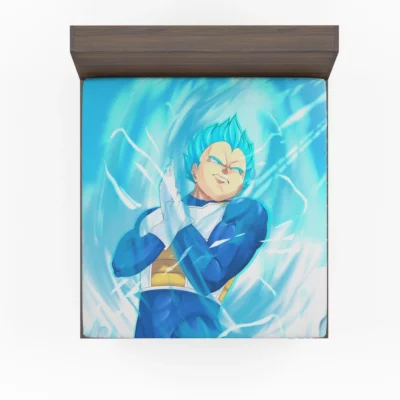 Vegeta Unleashes Super Saiyan Blue Anime Fitted Sheet