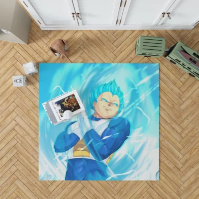 Vegeta Unleashes Super Saiyan Blue Anime Rug