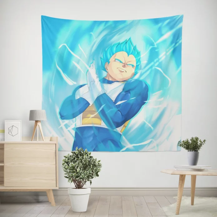 Vegeta Unleashes Super Saiyan Blue Anime Wall Tapestry