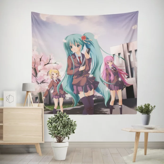 Vocaloid Harmony Hatsune Luka Rin Anime Wall Tapestry