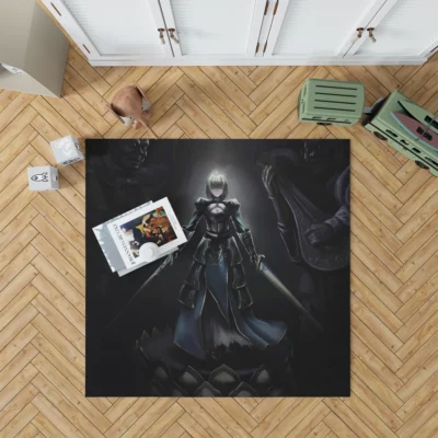 Warrior in Armor Saber Fate Adventure Anime Rug