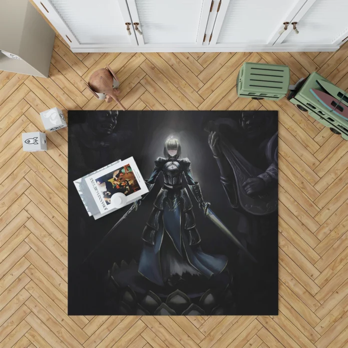 Warrior In Armor Saber Fate Adventure Anime Rug