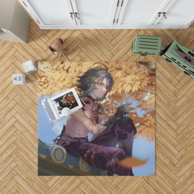 Xiao Genshin Impact Windborne Warrior Anime Rug