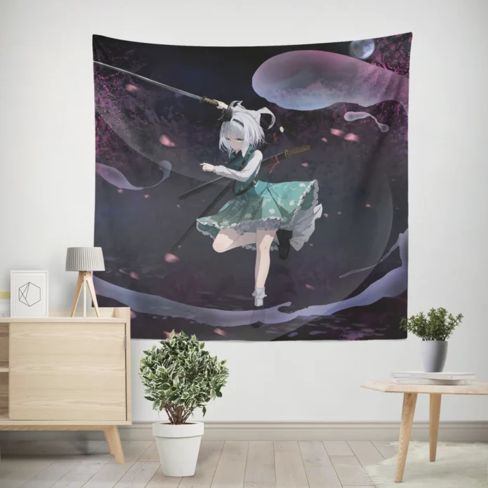 Youmu Konpaku Touhou Adventure Unveiled Anime Wall Tapestry