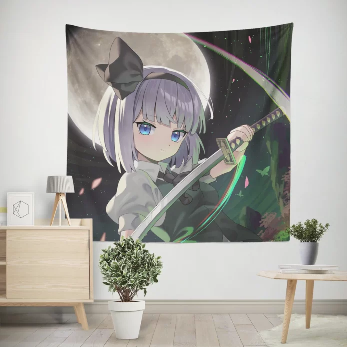 Youmu Konpaku Touhou Blade Dance Anime Wall Tapestry