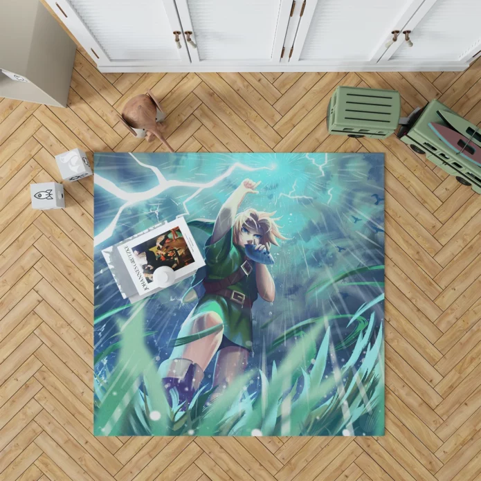 Young Link Ocarina Adventures Continue Anime Rug