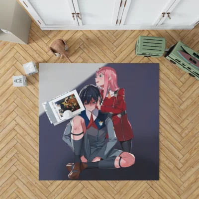 Zero Two and Hiro A Tale of Love and Destiny Anime Rug