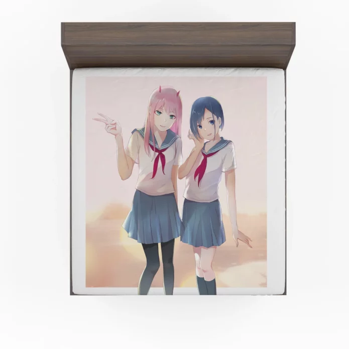 Zero Two And Zero One An Unforgettable Duo Anime Fitted Sheet