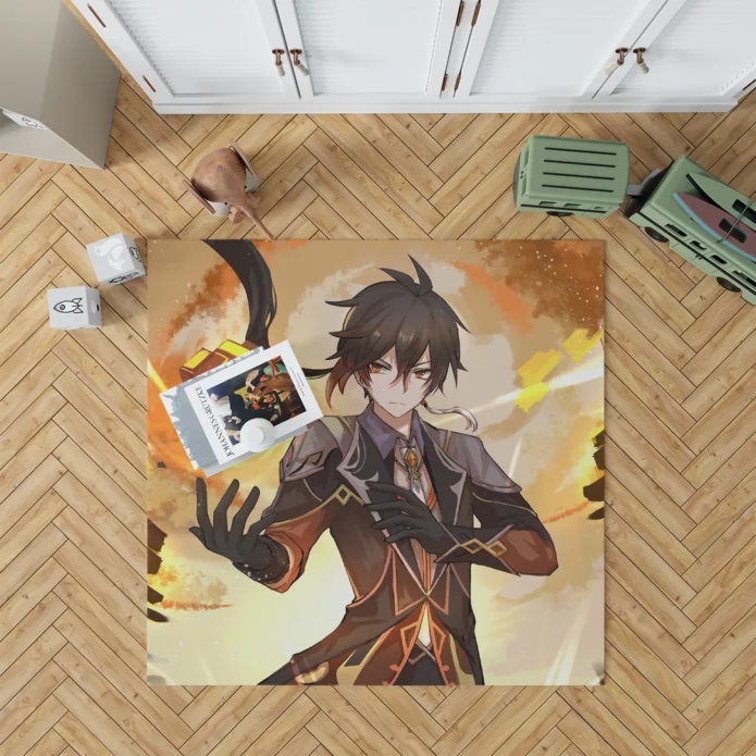 Zhongli Genshin Impact Geo Awakening Anime Rug